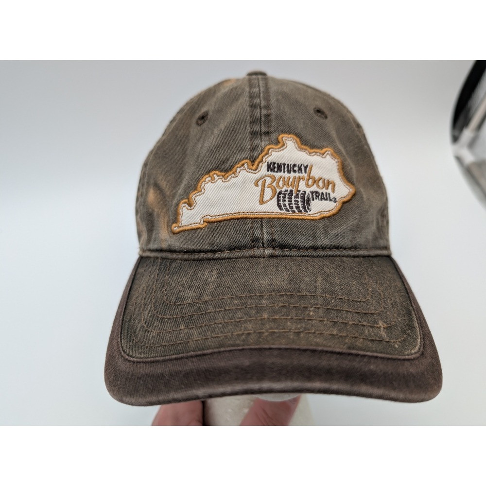 The Game Kentucky Bourbon Trail Hat Brown Distressed Adjustable Baseball Cap